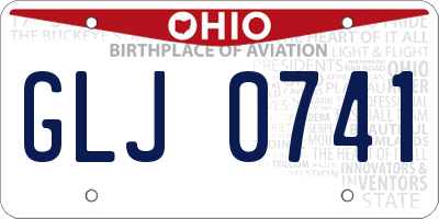 OH license plate GLJ0741