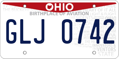 OH license plate GLJ0742