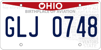 OH license plate GLJ0748