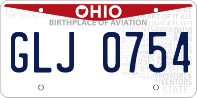 OH license plate GLJ0754