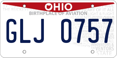 OH license plate GLJ0757