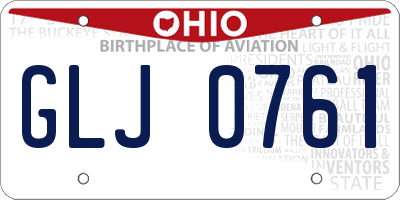 OH license plate GLJ0761