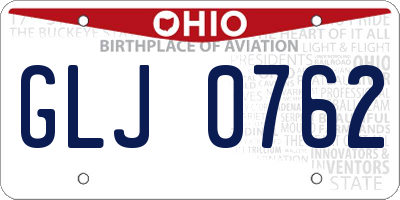 OH license plate GLJ0762