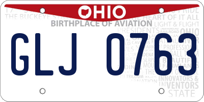 OH license plate GLJ0763