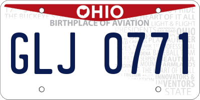 OH license plate GLJ0771