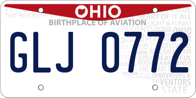OH license plate GLJ0772
