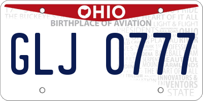 OH license plate GLJ0777