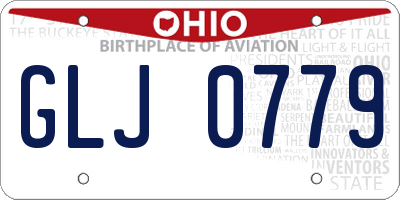 OH license plate GLJ0779