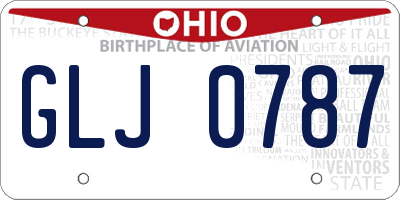 OH license plate GLJ0787
