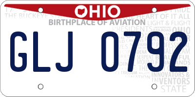 OH license plate GLJ0792