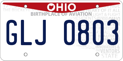 OH license plate GLJ0803