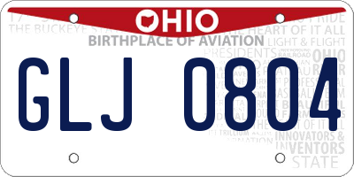 OH license plate GLJ0804