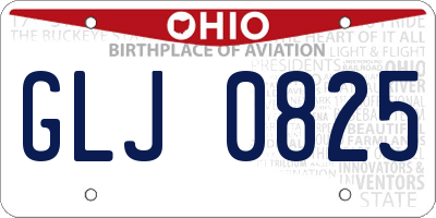 OH license plate GLJ0825