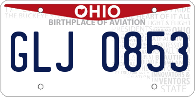 OH license plate GLJ0853