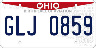 OH license plate GLJ0859