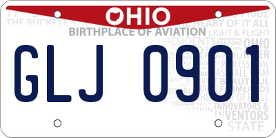 OH license plate GLJ0901