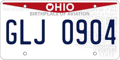 OH license plate GLJ0904