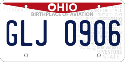 OH license plate GLJ0906