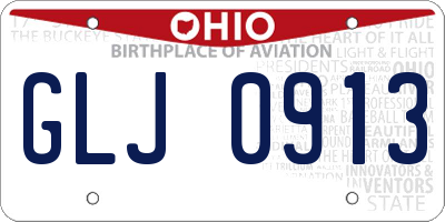 OH license plate GLJ0913