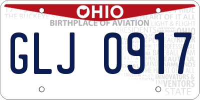 OH license plate GLJ0917