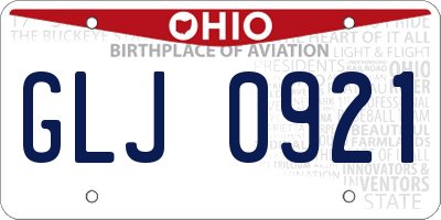 OH license plate GLJ0921