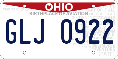 OH license plate GLJ0922