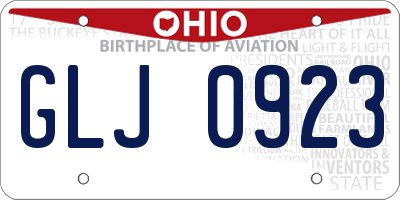 OH license plate GLJ0923