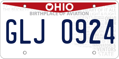 OH license plate GLJ0924