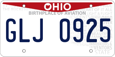 OH license plate GLJ0925