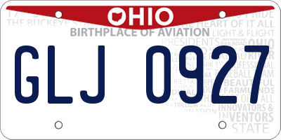 OH license plate GLJ0927