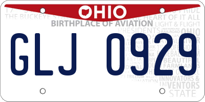 OH license plate GLJ0929