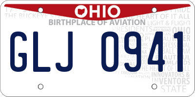 OH license plate GLJ0941