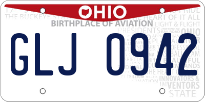 OH license plate GLJ0942