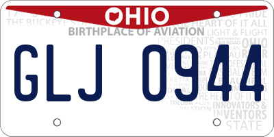 OH license plate GLJ0944