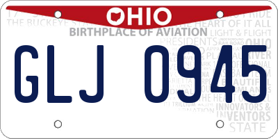 OH license plate GLJ0945