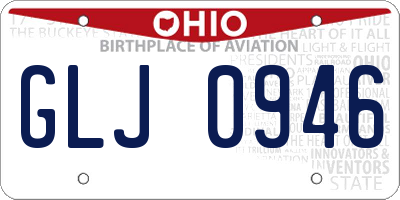 OH license plate GLJ0946