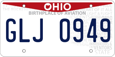 OH license plate GLJ0949