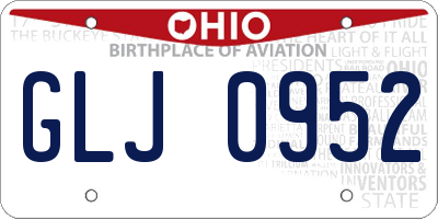 OH license plate GLJ0952