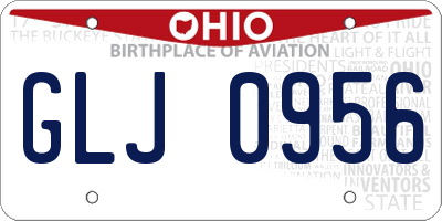 OH license plate GLJ0956