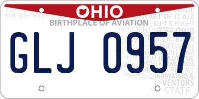 OH license plate GLJ0957