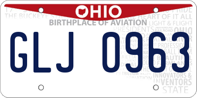 OH license plate GLJ0963