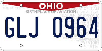 OH license plate GLJ0964