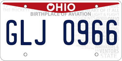 OH license plate GLJ0966