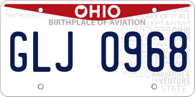 OH license plate GLJ0968