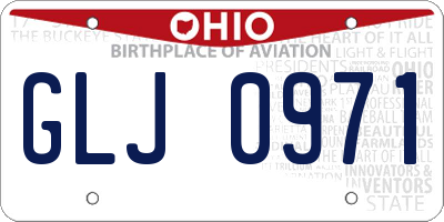OH license plate GLJ0971