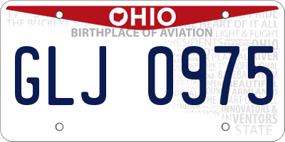 OH license plate GLJ0975