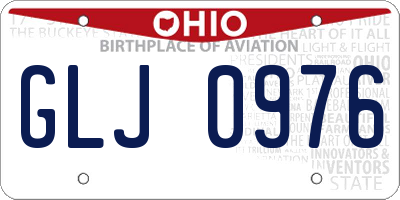 OH license plate GLJ0976