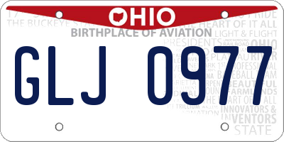 OH license plate GLJ0977
