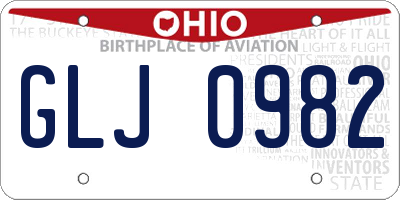 OH license plate GLJ0982