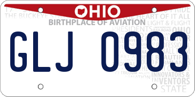 OH license plate GLJ0983